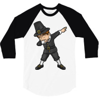 Dabbing Pilgrim Boy Happy Thanksgiving Day Gifts Kids Men 3/4 Sleeve Shirt | Artistshot