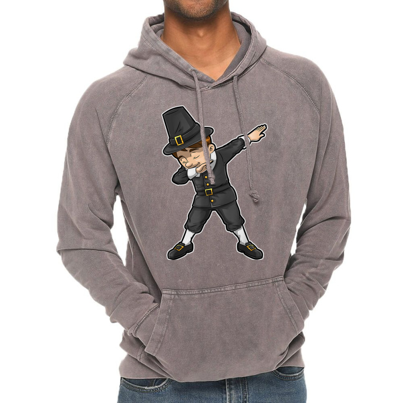 Dabbing Pilgrim Boy Happy Thanksgiving Day Gifts Kids Men Vintage Hoodie | Artistshot