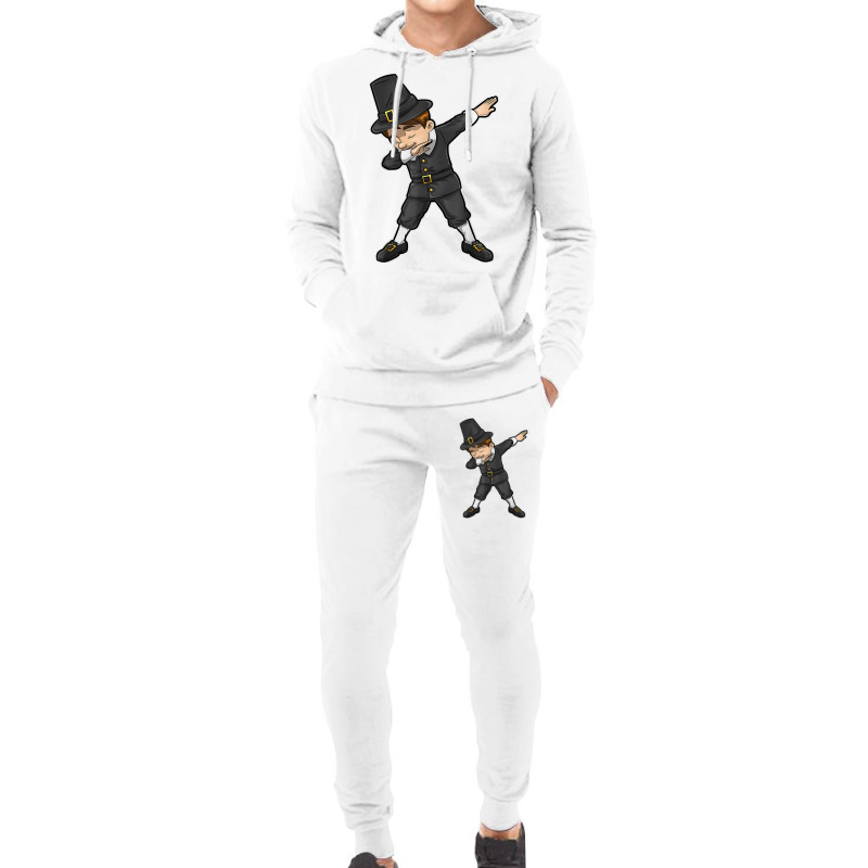 Dabbing Pilgrim Boy Happy Thanksgiving Day Gifts Kids Men Hoodie & Jogger Set | Artistshot