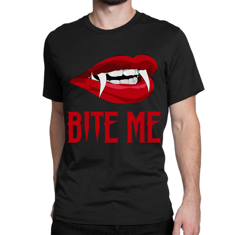 Bite Me  Vampire Teeth Easy Diy Halloween Costume Classic T-shirt | Artistshot