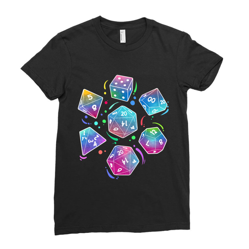 Mens Dungeons Dice Collection Fantasy Role Ladies Fitted T-Shirt by yumgaugeteuda | Artistshot