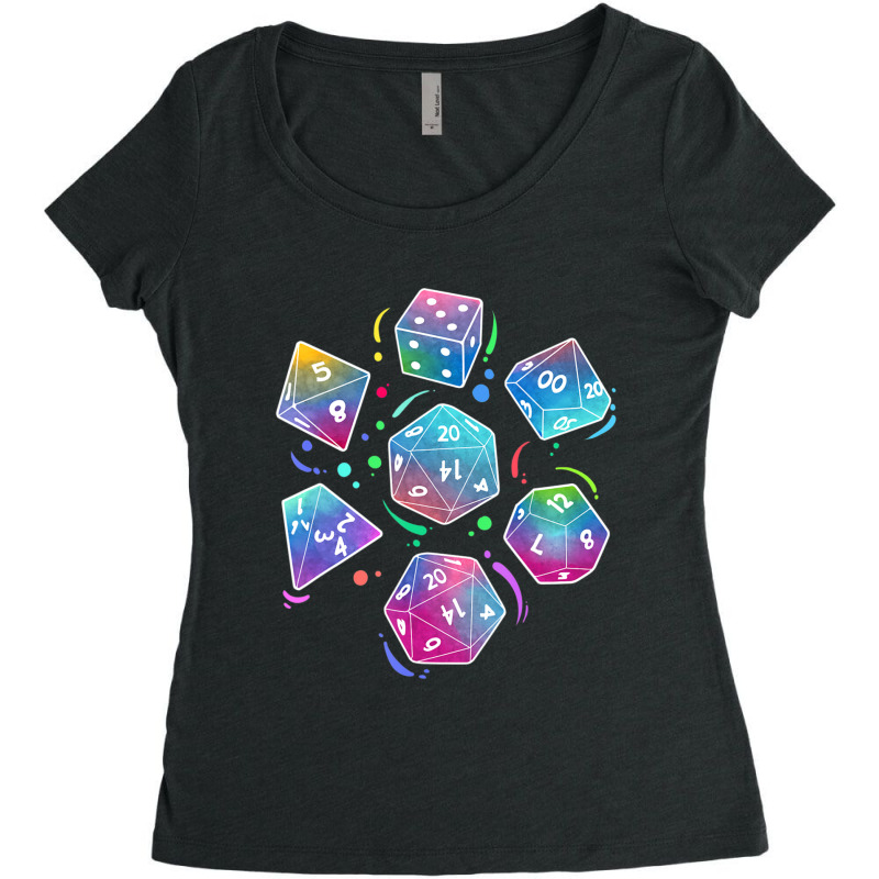 Mens Dungeons Dice Collection Fantasy Role Women's Triblend Scoop T-shirt by yumgaugeteuda | Artistshot