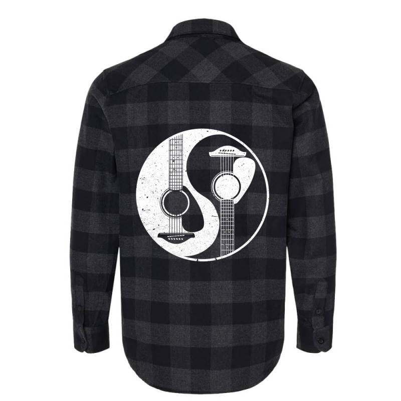 Yin Yang Guitar Acoustic Rock Music Lover Instrument Flannel Shirt by bummercaught | Artistshot