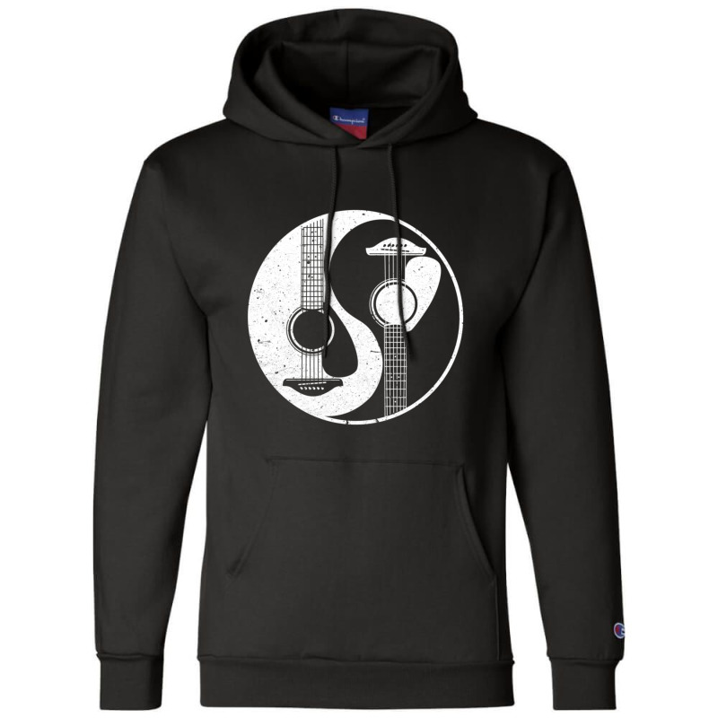 Yin Yang Guitar Acoustic Rock Music Lover Instrument Champion Hoodie by bummercaught | Artistshot