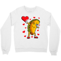 Dabbing Taco Heart Love Valentines Day Boys Kids Food Lover Crewneck Sweatshirt | Artistshot