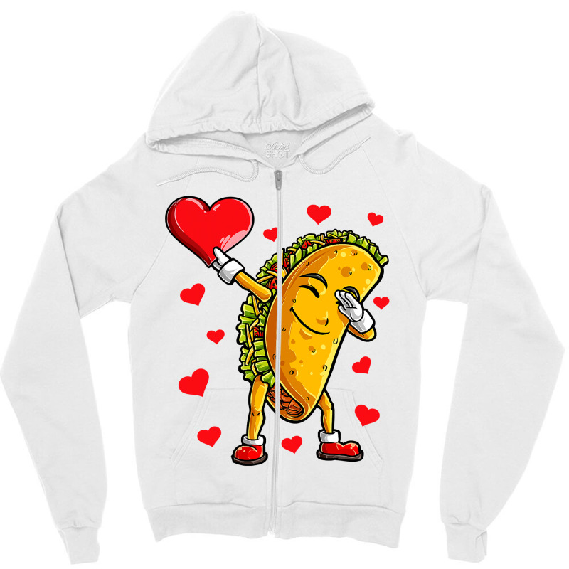 Dabbing Taco Heart Love Valentines Day Boys Kids Food Lover Zipper Hoodie | Artistshot