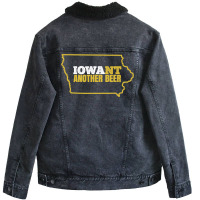 Funny Iowa Beer Distressed Iowa State Map T Unisex Sherpa-lined Denim Jacket | Artistshot