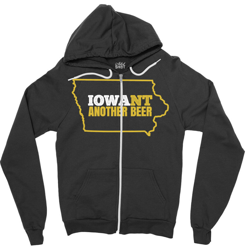 Funny Iowa Beer Distressed Iowa State Map T Zipper Hoodie | Artistshot