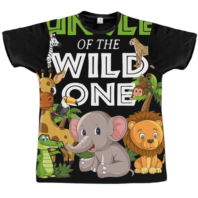 Uncle Of The Wild One Zoo Birthday Safari Jungle Animal Graphic T-shirt by AlejandroArtist | Artistshot