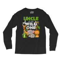 Uncle Of The Wild One Zoo Birthday Safari Jungle Animal Long Sleeve Shirts | Artistshot