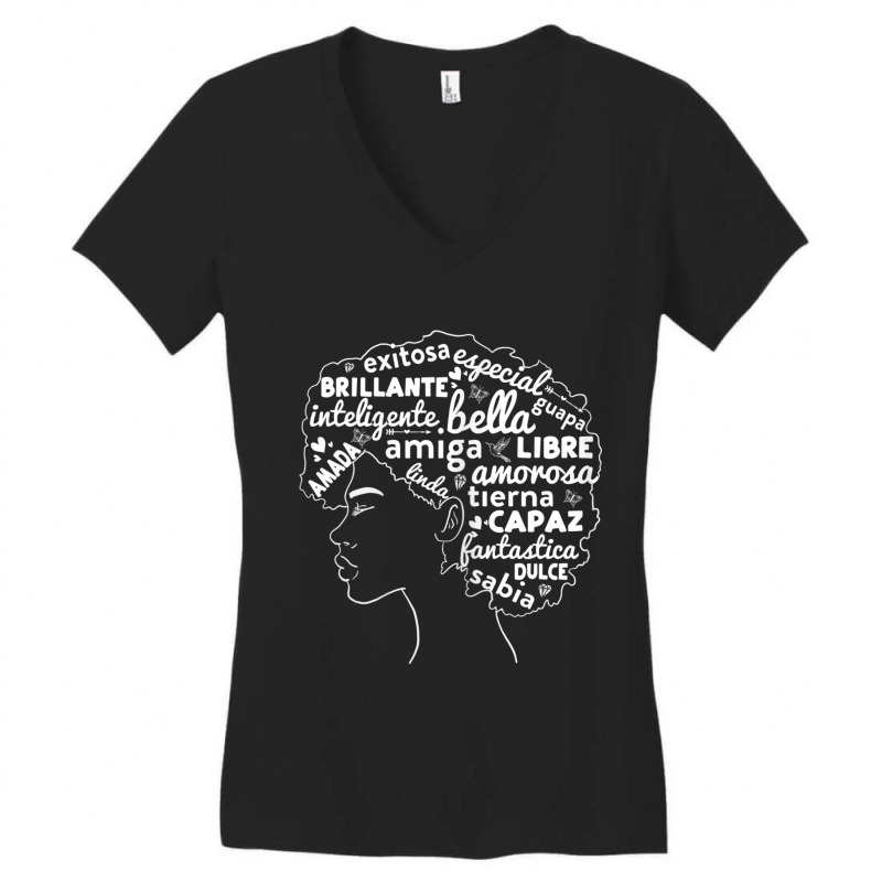 Womens Afro Latina Pride Gift Afro-latino Black History Month Women's V-Neck T-Shirt by BRANDONARKER | Artistshot