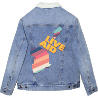 Live Aid Band Aid 1985 Symbol Vintage Unisex Sherpa-lined Denim Jacket | Artistshot