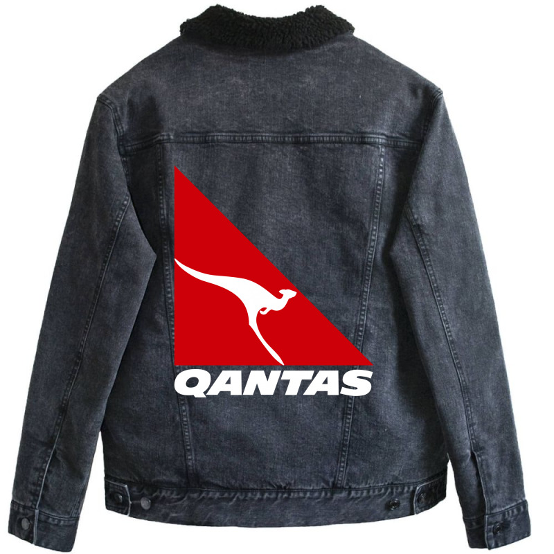 Qantas Airlines Unisex Sherpa-lined Denim Jacket | Artistshot