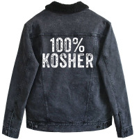 Funny 100 Kosher Chanukah Gift Unisex Sherpa-lined Denim Jacket | Artistshot