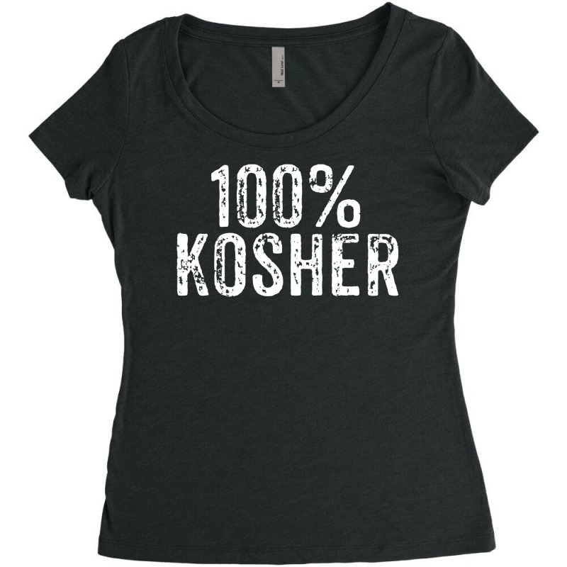 Funny 100 Kosher Chanukah Gift Women's Triblend Scoop T-shirt by ScottArtist | Artistshot