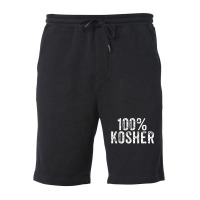 Funny 100 Kosher Chanukah Gift Fleece Short | Artistshot