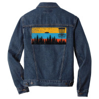 Retro Disc Golf Frolf Frisbee Vintage 70s 80s Style Men Denim Jacket | Artistshot