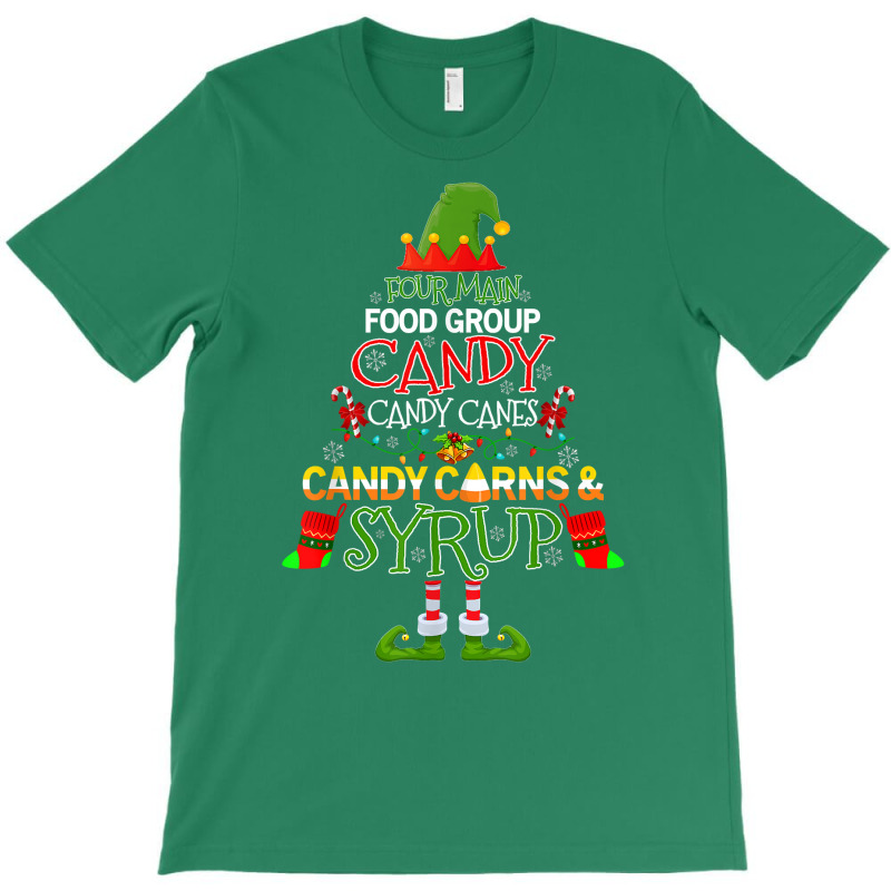 Four Main Food Groups Elf Candy Cane Buddy Christmas Pajama T-Shirt by inggaerzoahg | Artistshot