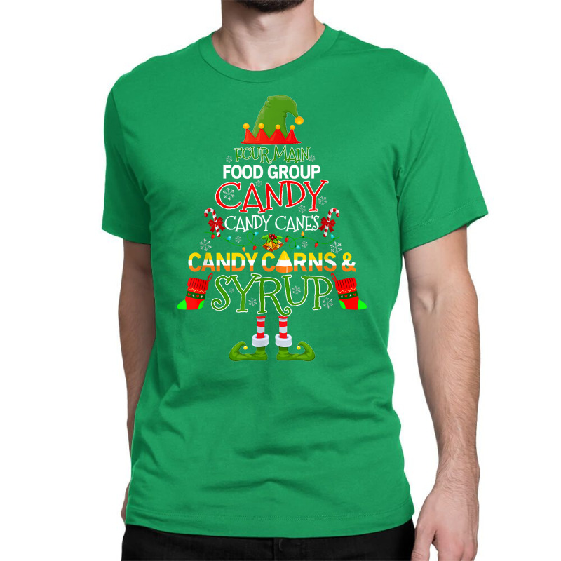 Four Main Food Groups Elf Candy Cane Buddy Christmas Pajama Classic T-shirt by inggaerzoahg | Artistshot