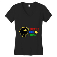 Educated Afro Latina Black Woman  African Latin Tee Women's V-neck T-shirt | Artistshot