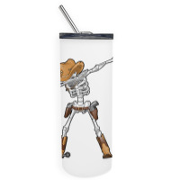 Dabbing Skeleton T  Cowboy Hat Halloween Kids Boys Dab Skinny Tumbler | Artistshot