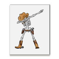 Dabbing Skeleton T  Cowboy Hat Halloween Kids Boys Dab Metal Print Vertical | Artistshot