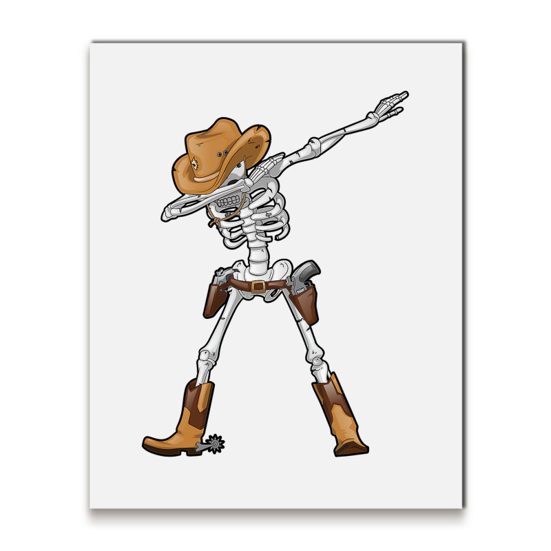 Dabbing Skeleton T  Cowboy Hat Halloween Kids Boys Dab Metal Print Vertical by PeterArtist | Artistshot