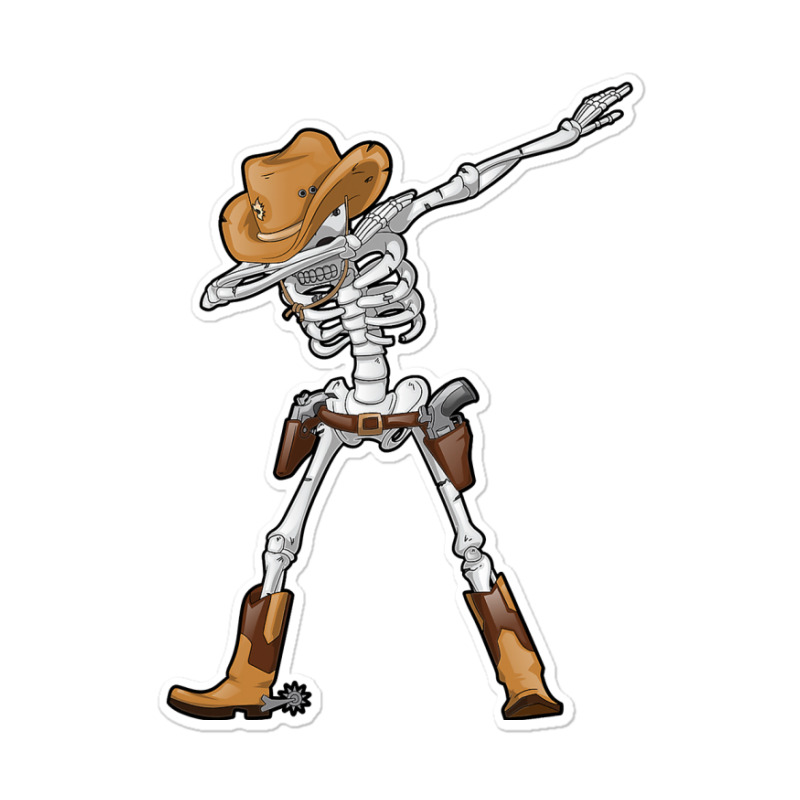 Dabbing Skeleton T  Cowboy Hat Halloween Kids Boys Dab Sticker by PeterArtist | Artistshot