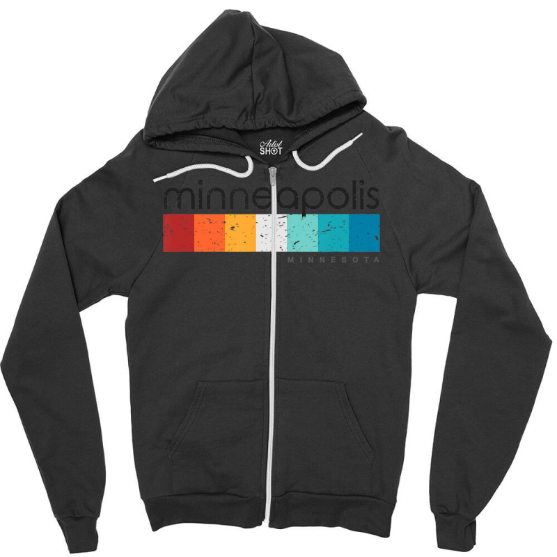 Retro Minneapolis Minnesota Mn Vintage Zipper Hoodie | Artistshot