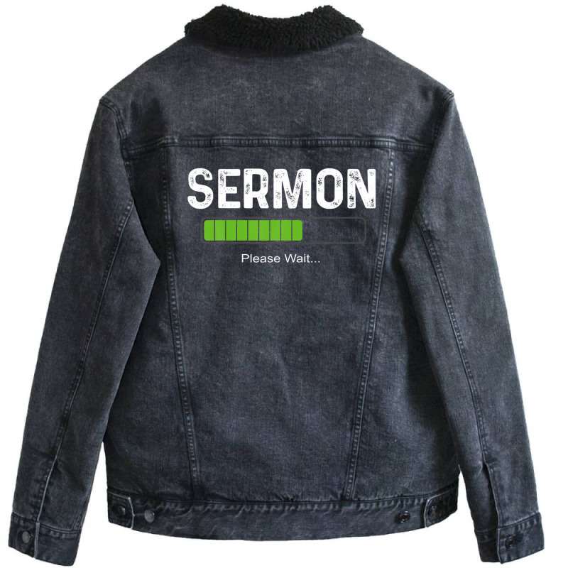 Mens Sermon Loading Funny Pastor Christian Parish Clergy Apparel Unisex Sherpa-Lined Denim Jacket by yruamasannikj | Artistshot