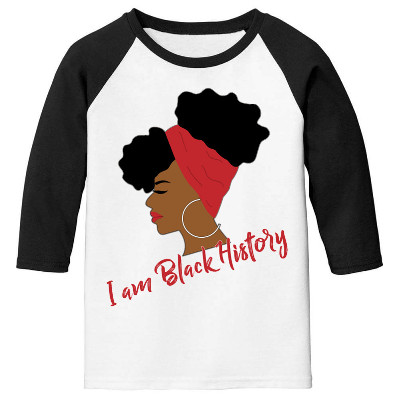 Black History Month Afro Puffs  For Black Women Youth 3/4 Sleeve | Artistshot