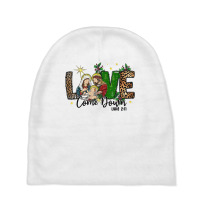 Love Came Down Christian Nativity Scene In Christmas Leopard T Shirt Baby Beanies | Artistshot