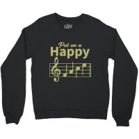 Musician Music Gift, Happy Face Musical Notes, Funny Music Crewneck Sweatshirt | Artistshot