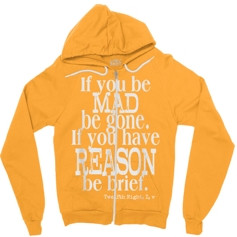 Funny Shakespeare Insult Quote  From Twelfth Night Zipper Hoodie by inggaerzoahg | Artistshot