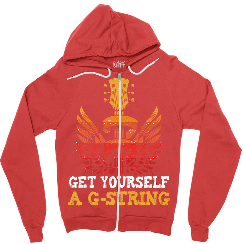 Guitar Players Musician Get Yourself A G String Guitarist Premium T Sh Zipper Hoodie by inggaerzoahg | Artistshot