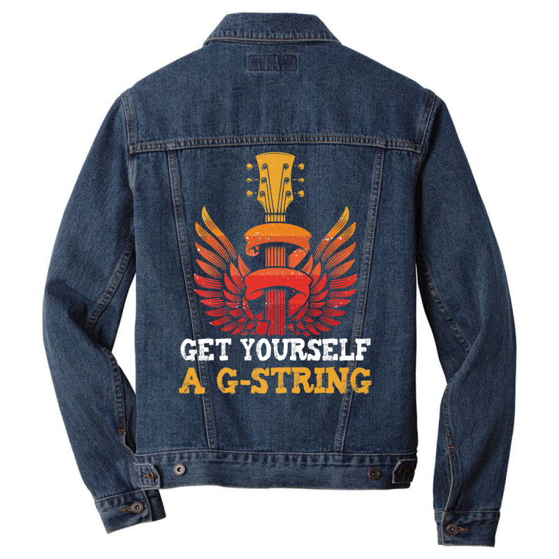 Guitar Players Musician Get Yourself A G String Guitarist Premium T Sh Men Denim Jacket by inggaerzoahg | Artistshot