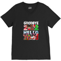 Goodbye 2022 Hello 2023 Cute Christmas Funny V-neck Tee | Artistshot