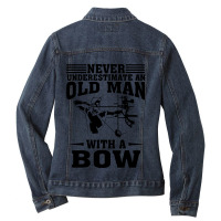 Funny Archery Gift For Deer Bow Hunter Men Grandpa Hunting Ladies Denim Jacket | Artistshot