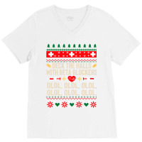 Deck The Halls With Beta Blockers Nurse Ugly Christmas V-neck Tee | Artistshot