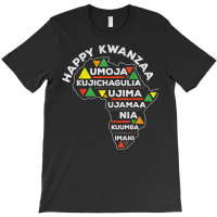 Retro Happy Kwanzaa African Seven Principles Continent Shape T Shirt T-shirt | Artistshot