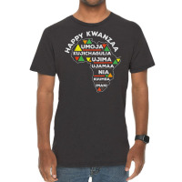 Retro Happy Kwanzaa African Seven Principles Continent Shape T Shirt Vintage T-shirt | Artistshot