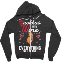 Quokka And Wine Short Tailed Kangaroo Quokka T Shirt Zipper Hoodie | Artistshot