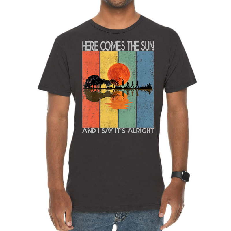 Hot Trend Here Comes The Sun And I Say It's Alright Guitar Vintage T-Shirt by behindcedar22 | Artistshot