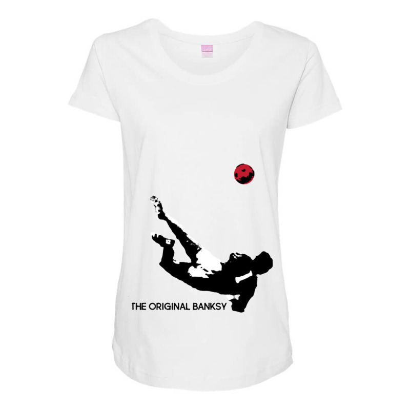 The Original Banksy, England Goalkeeper Gordon Banks  1966 And 1970 Wo Maternity Scoop Neck T-shirt | Artistshot