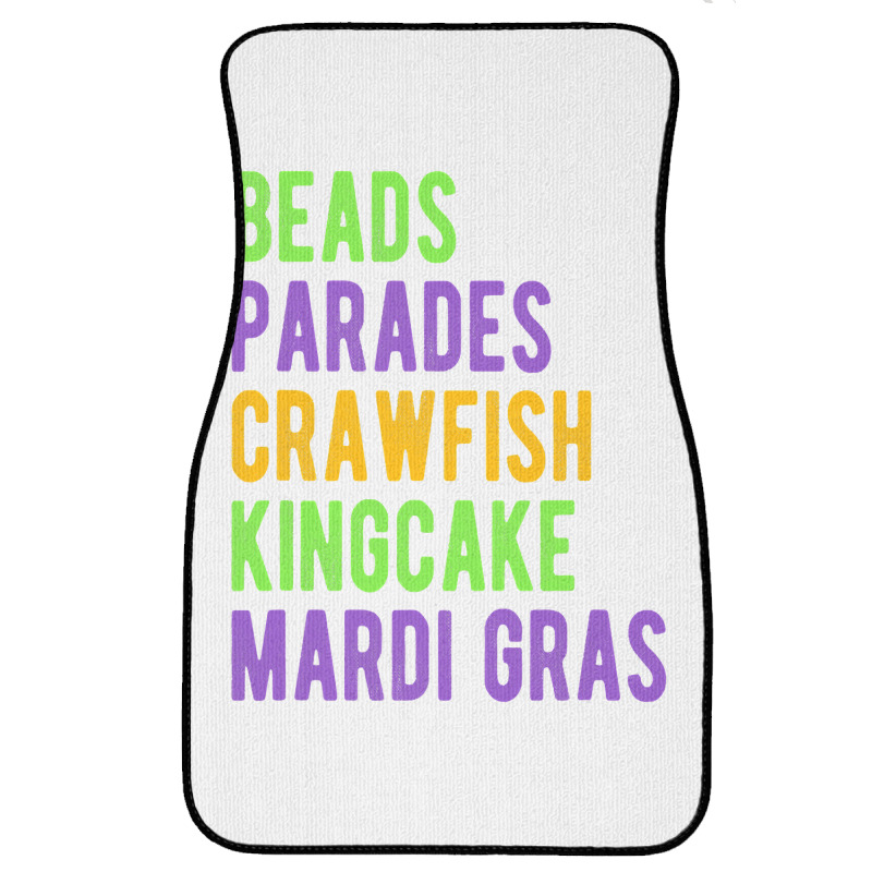 Beads, Parades, Crawfish, Kingcake, Mardi Gras Front Car Mat | Artistshot