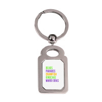 Beads, Parades, Crawfish, Kingcake, Mardi Gras Silver Rectangle Keychain | Artistshot