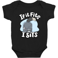 If It Fits I Sits Cute Canister Cat Fitness Animal Lover Baby Bodysuit | Artistshot