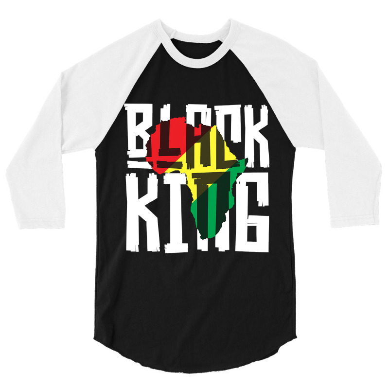 Black King  For Boys Men History Month Africa Tribal 3/4 Sleeve Shirt | Artistshot