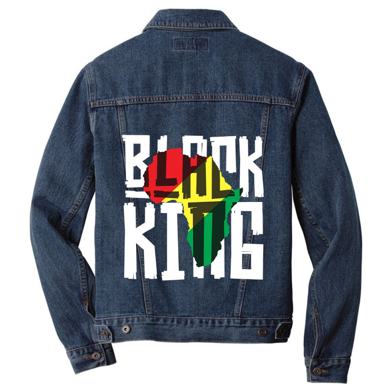 Black King  For Boys Men History Month Africa Tribal Men Denim Jacket | Artistshot