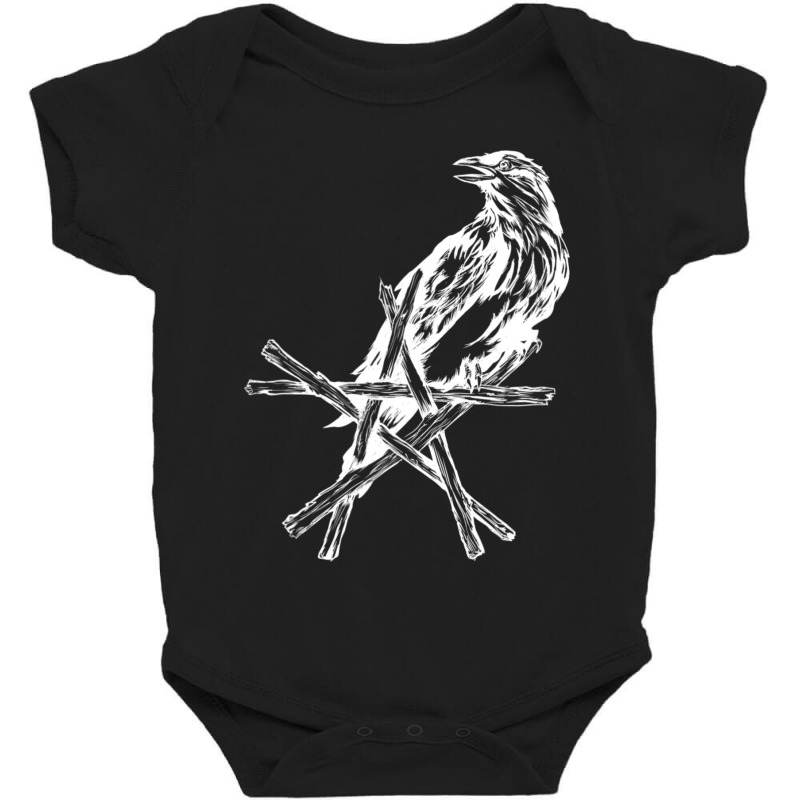 Limited Edition Crow Star Raven Pentacle Pentagram Wicca Witchcraf Baby Bodysuit by femalesbaubles | Artistshot